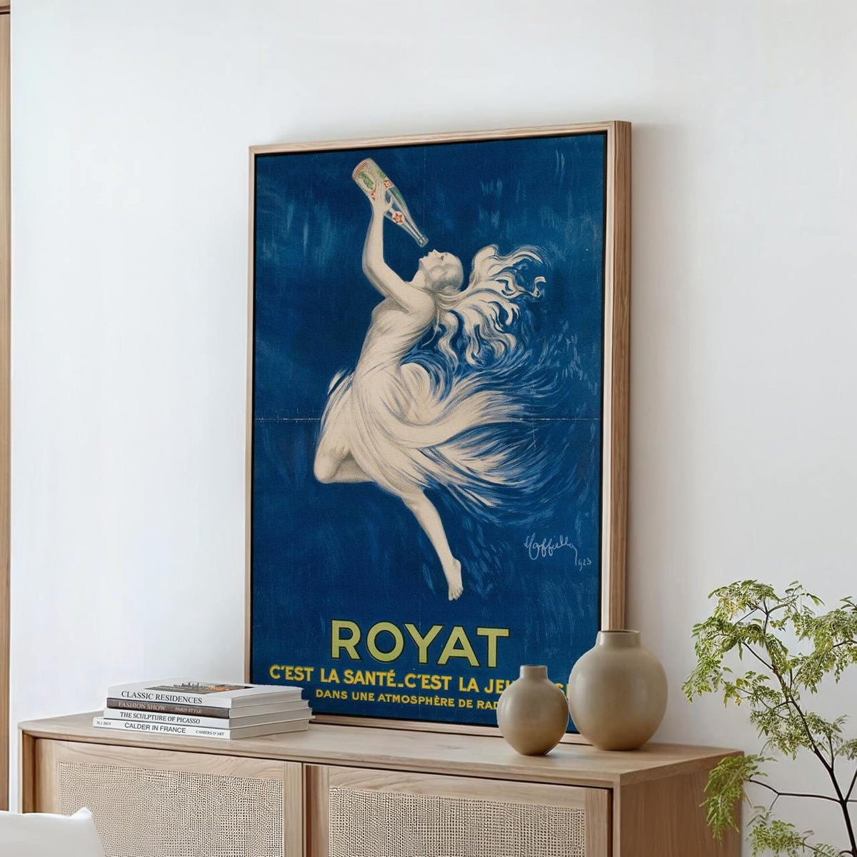 Leonetto Cappiello, Royat - Vintage French Poster, Blue Wall Art, Advertisement Print, Retro Canvas Decor