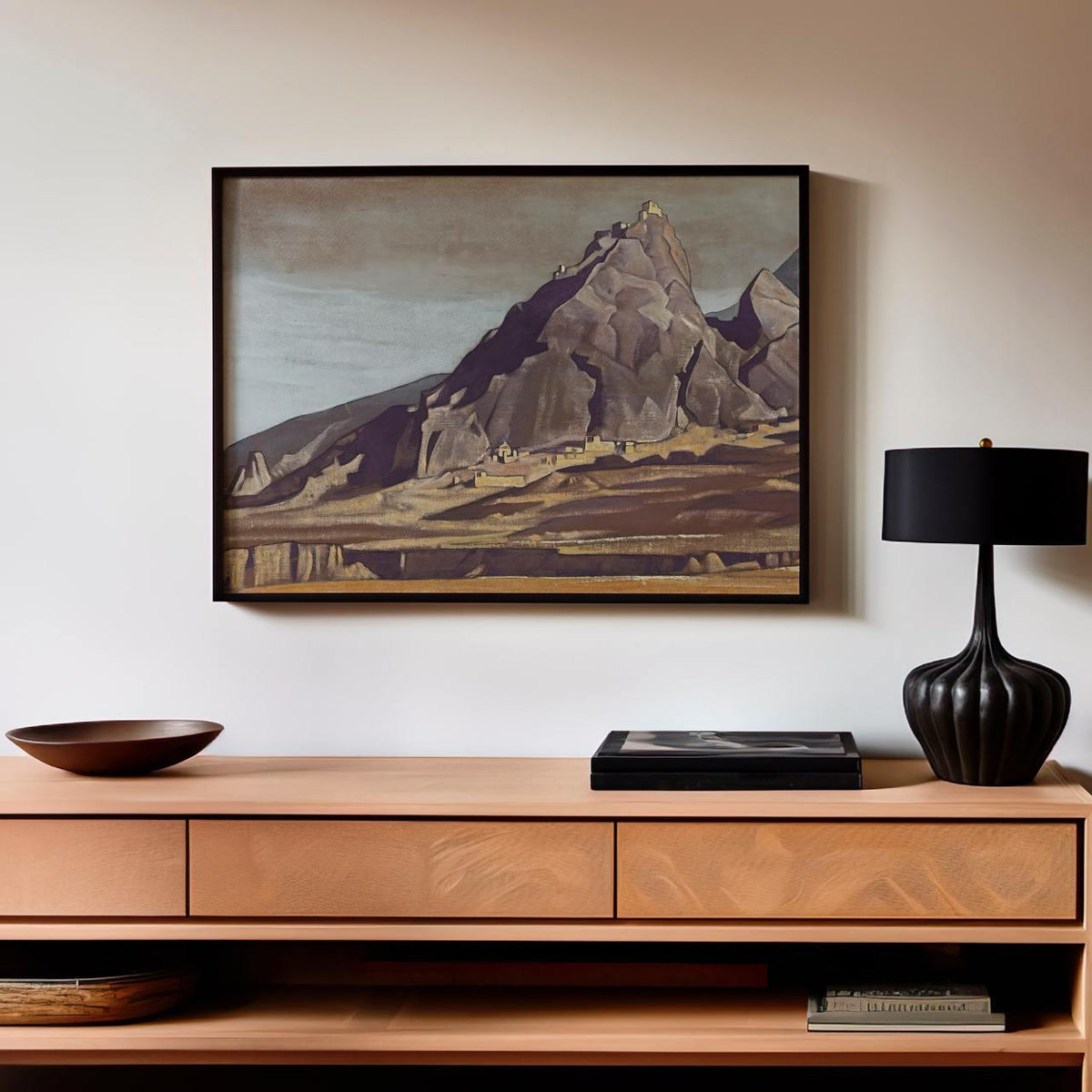 Nicholas Roerich, Temple - Spiritual Mountain Landscape, Sacred Wall Art, Meditative Canvas Print, Symbolist Decor