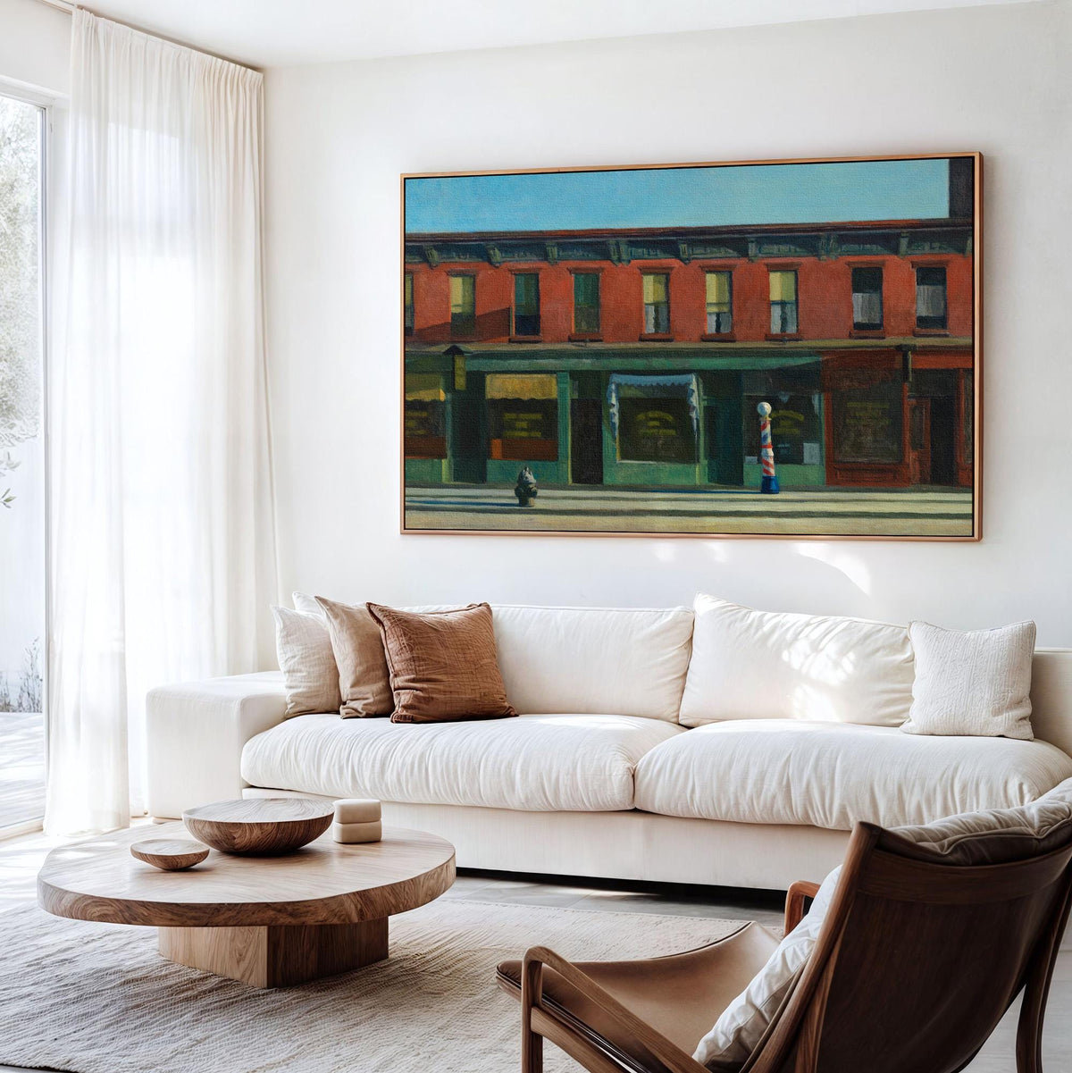 Edward Hopper, Early Sunday Morning - Urban Wall Art, Quiet Cityscape Print, Classic American Canvas Decor, Minimalist P