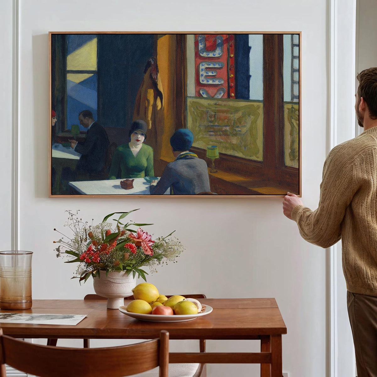 Edward Hopper, Chop Suey - 1929 Restaurant Wall Art, Classic American Print, Urban Cafe Canvas Decor, Modern Realism Pos