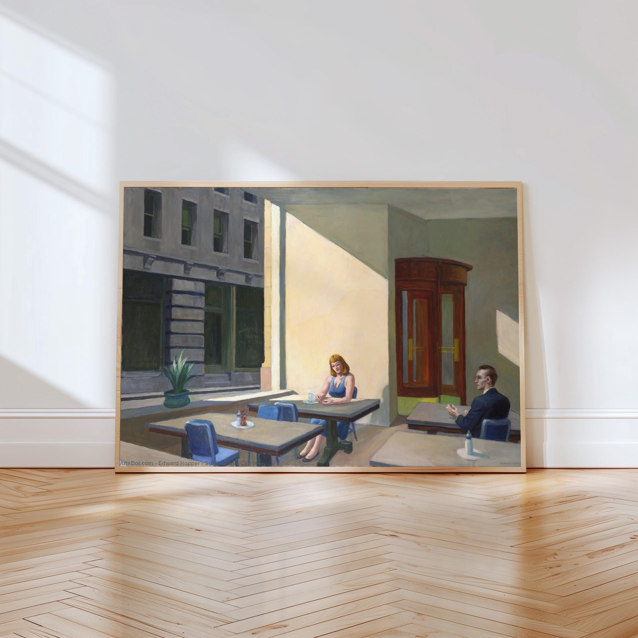 Edward Hopper, Sunlight in a Cafeteria - Yale University Art Gallery Print, Classic American Wall Art, Cafeteria Canvas