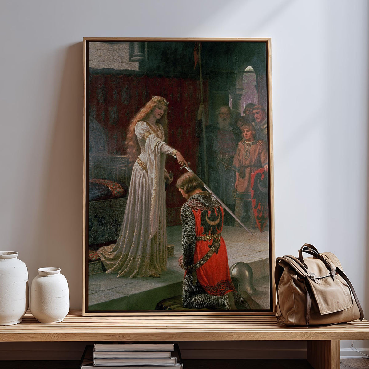 Edmund Blair Leighton, The Accolade - 1901 Medieval Knight Print, Pre-Raphaelite Wall Art, Chivalry Poster, Vintage Deco