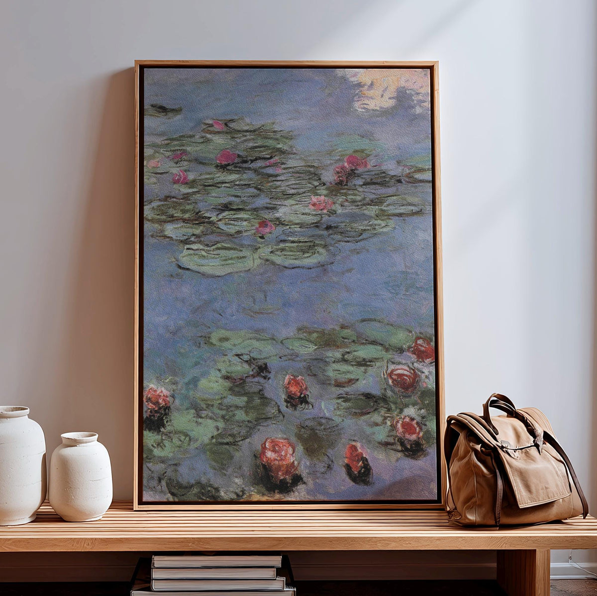 Claude Monet, Water Lilies Vertical - Impressionist Pond Print, French Garden Wall Art, Serene Floral Poster, Blue and G