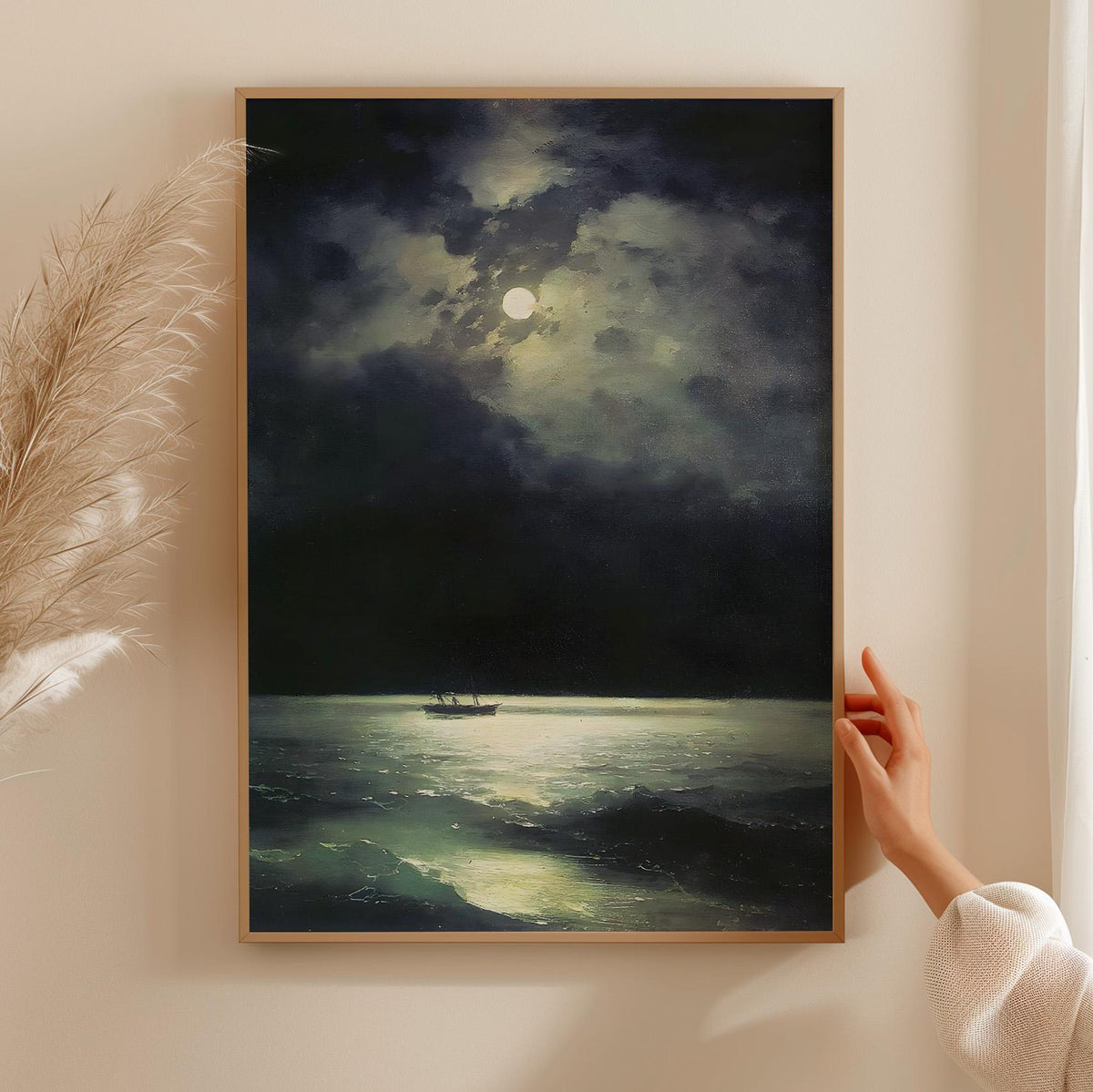 Ivan Aivazovsky, Black Sea at Night - 1879 Romantic Seascape Print, Moonlit Ocean Wall Art, Moody Marine Poster, Classic