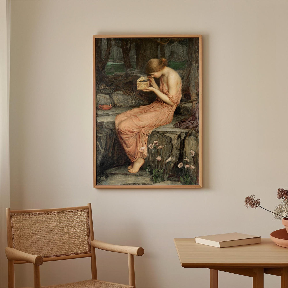 John William Waterhouse - Psyche Opening the Golden Box. Waterhouse poster print, Giclee canvas, Gallery wrapped, Beauti