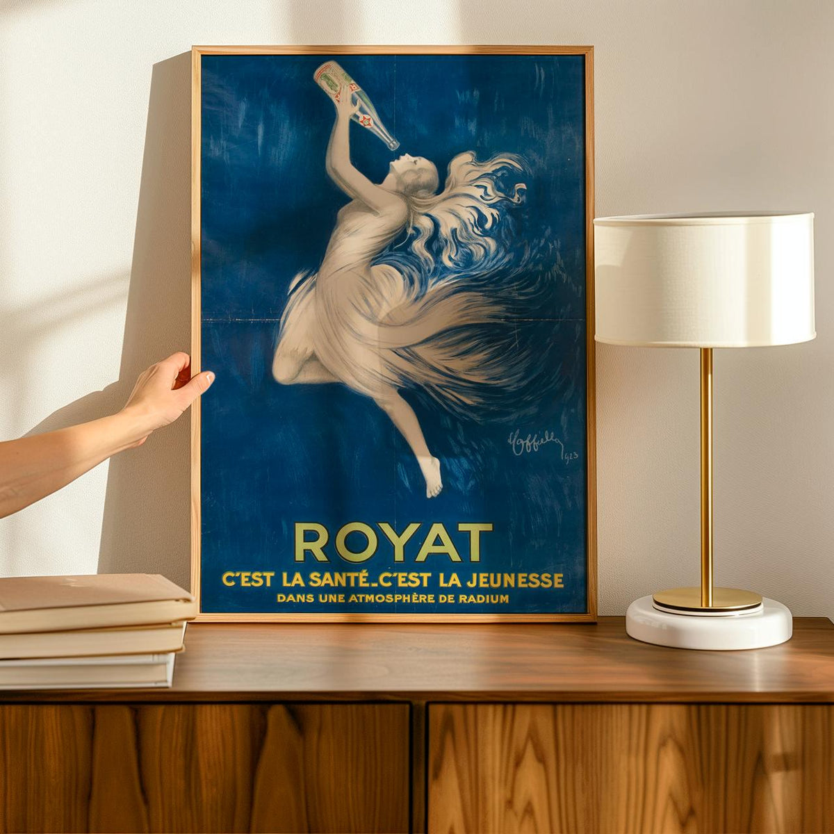 Leonetto Cappiello, Royat - Vintage French Poster, Blue Wall Art, Advertisement Print, Retro Canvas Decor