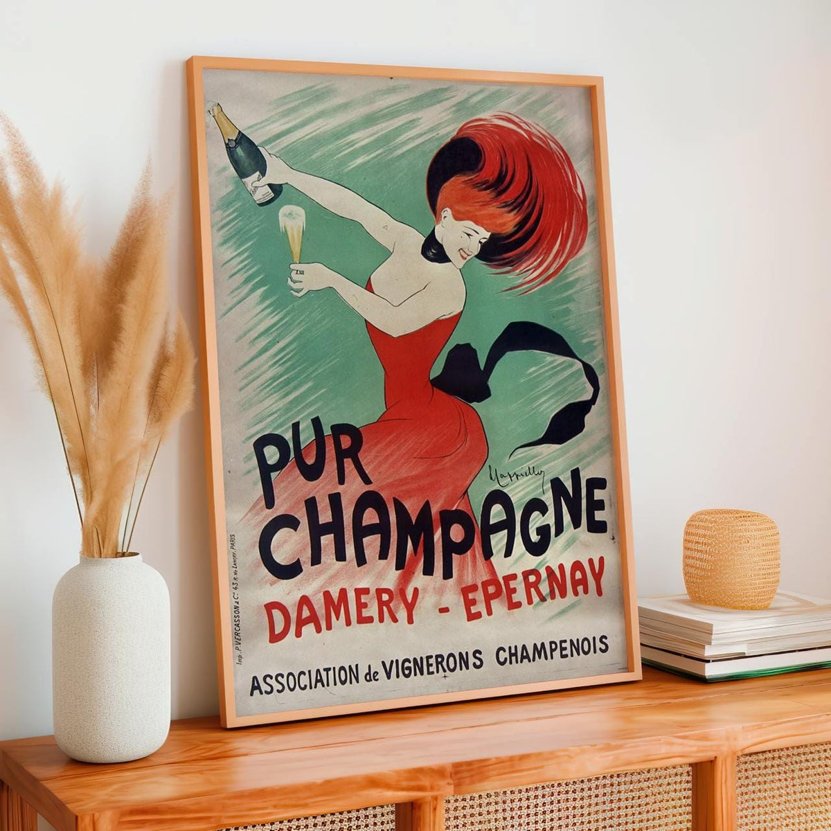 Leonetto Cappiello, Pur Champagne - Vintage French Poster, Champagne Wall Art, Retro Advertising Print, Bar Decor