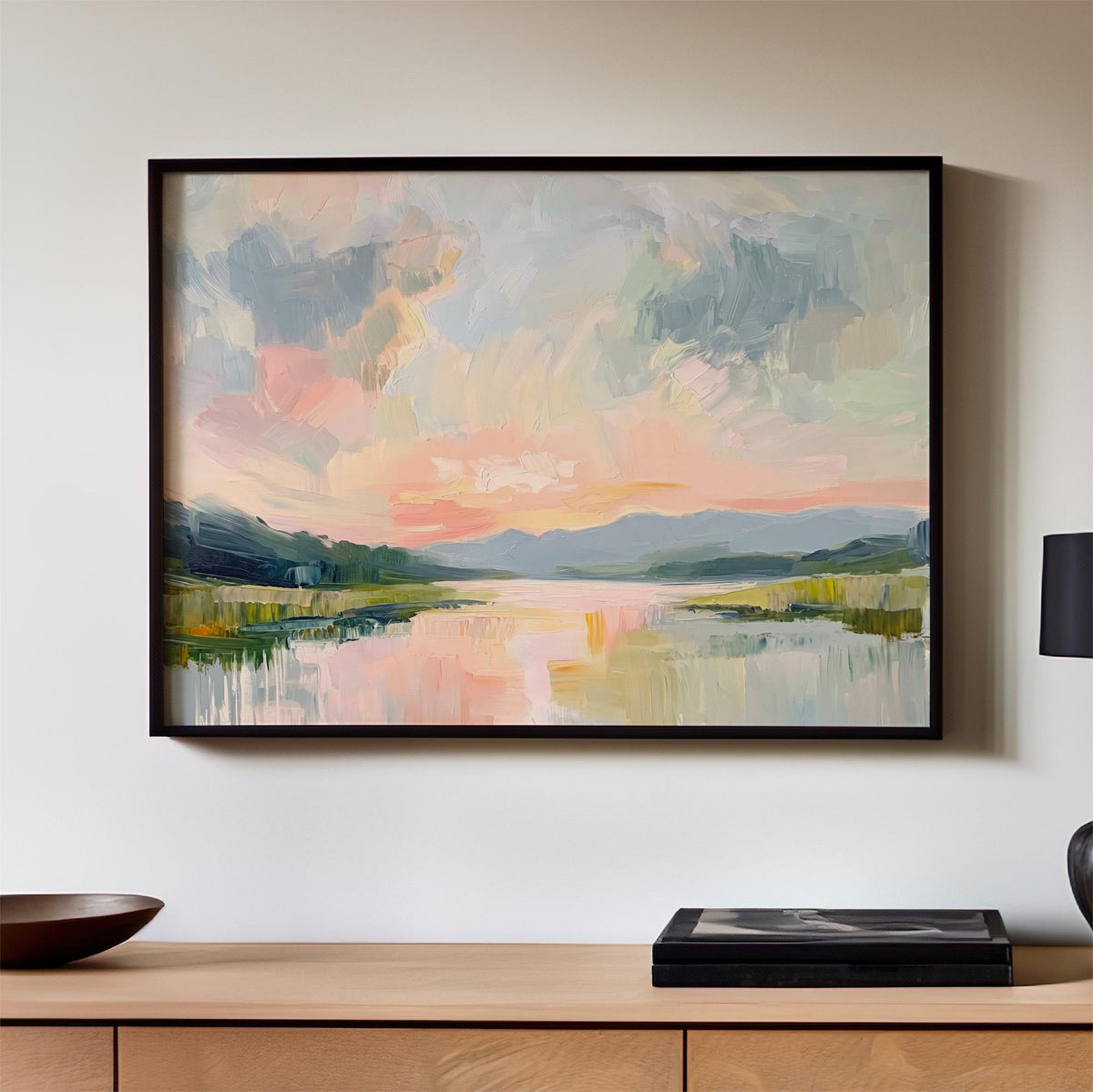 Fine Art Print Lowcountry Marsh Painting, Coastal Landscape Wall Decor, Soft Pastel Sky and Marsh Scene for Grandmillenn