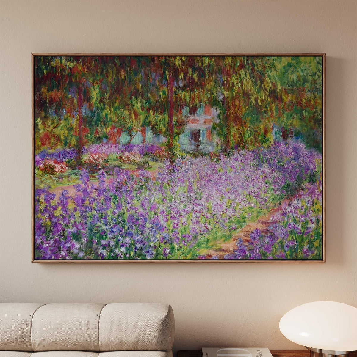 Claude Monet, The Artist’s Garden at Giverny - 1900 Impressionist Garden Print, Iris Wall Art, French Floral Poster, Ser