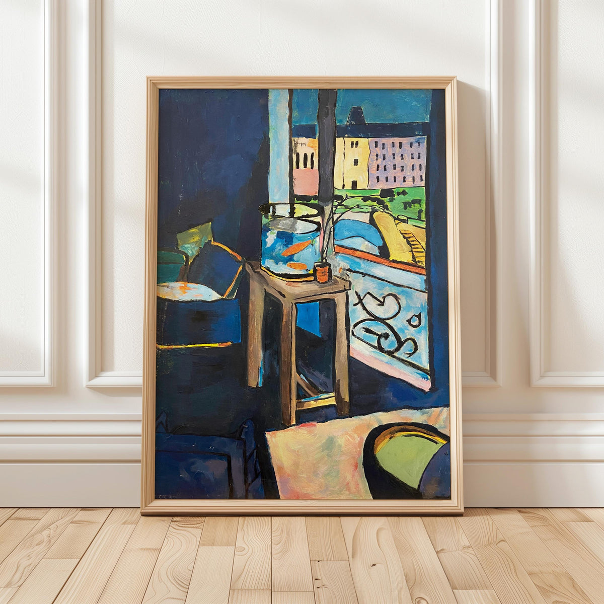 Henri Matisse, Interior With A Goldfish Bowl - 1914 Modern Interior Print, Blue Room Wall Art, Goldfish Poster, Fauvist