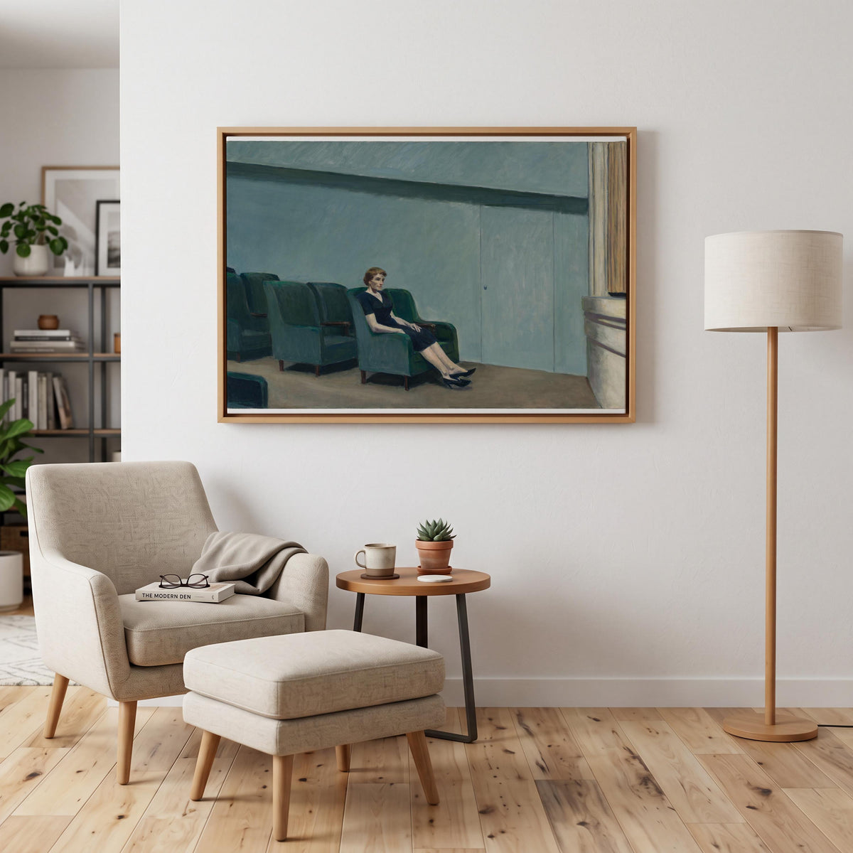 Edward Hopper, Solitary Interior Scene - Quiet Wall Art, American Realism Print, Minimalist Canvas Decor