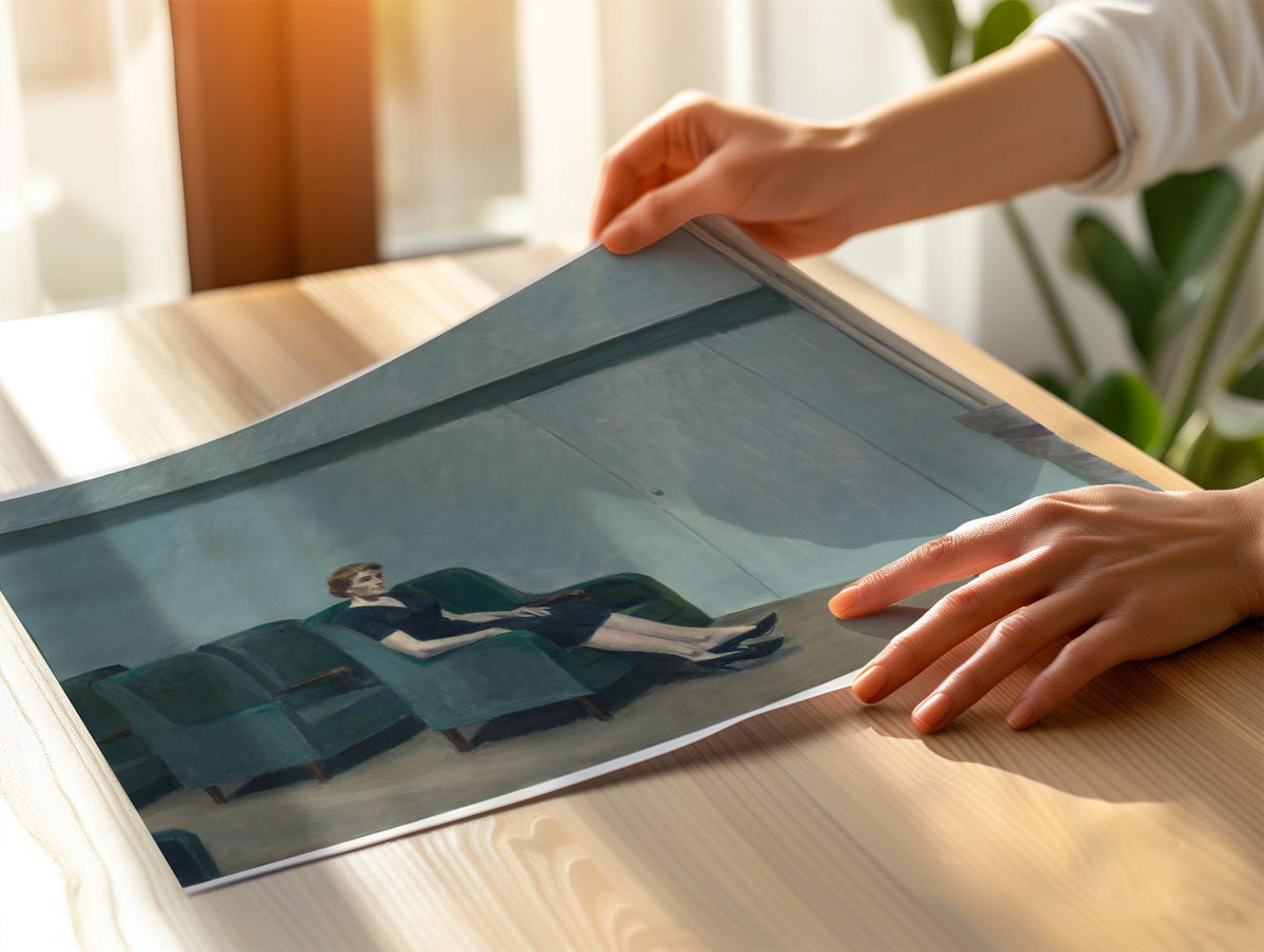 Edward Hopper, Solitary Interior Scene - Quiet Wall Art, American Realism Print, Minimalist Canvas Decor