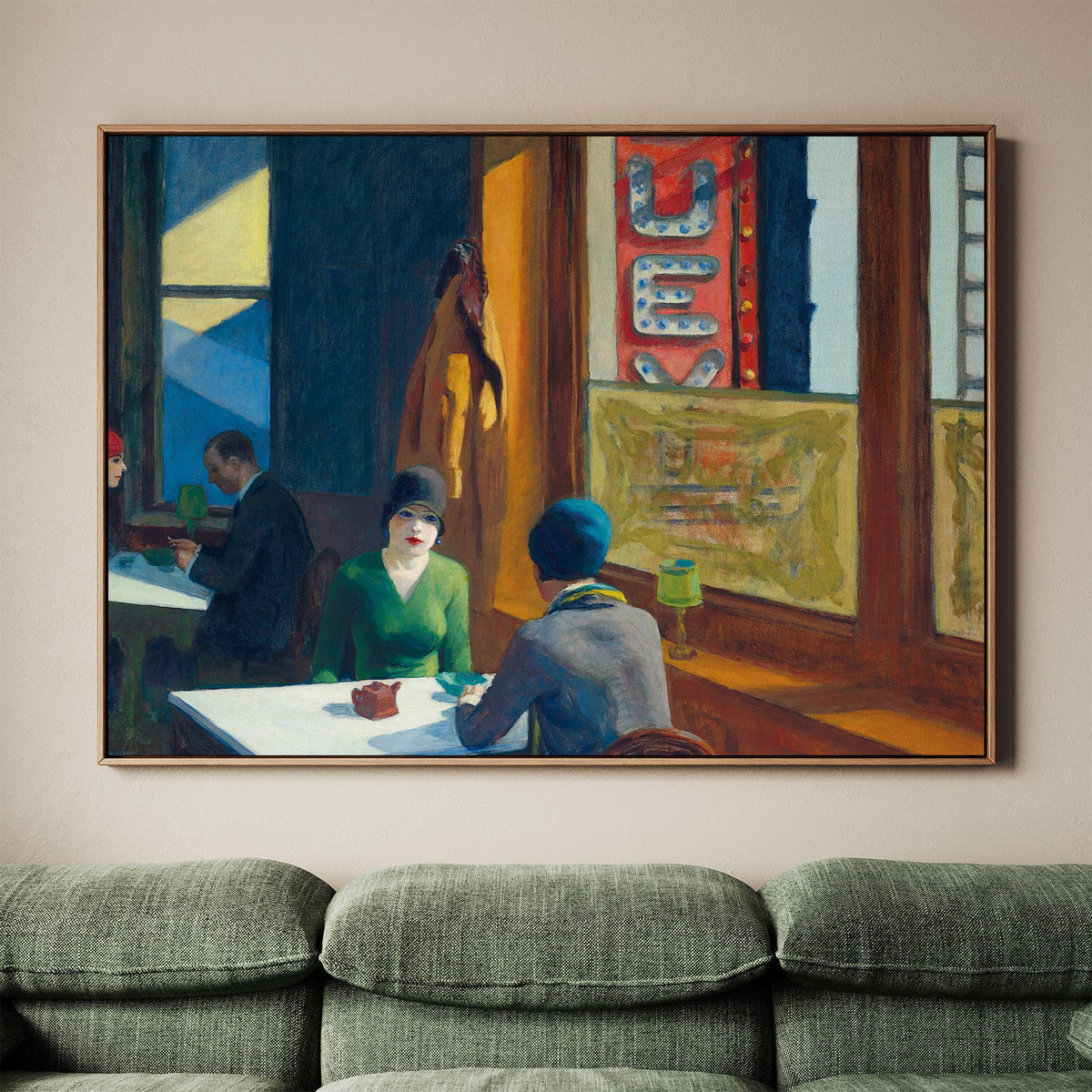 Edward Hopper, Chop Suey - 1929 Restaurant Wall Art, Classic American Print, Urban Cafe Canvas Decor, Modern Realism Pos