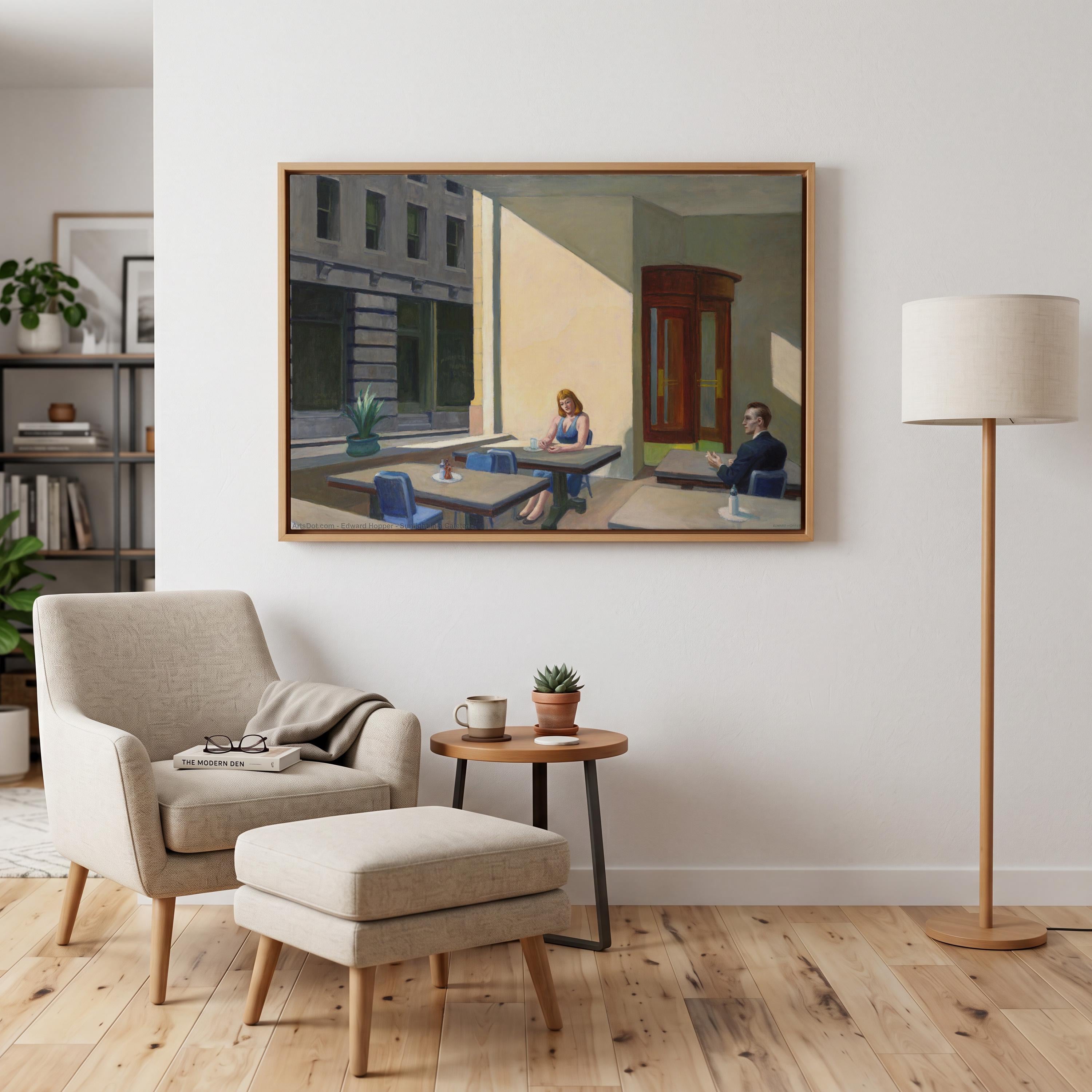 Edward Hopper, Sunlight in a Cafeteria - Yale University Art Gallery Print, Classic American Wall Art, Cafeteria Canvas