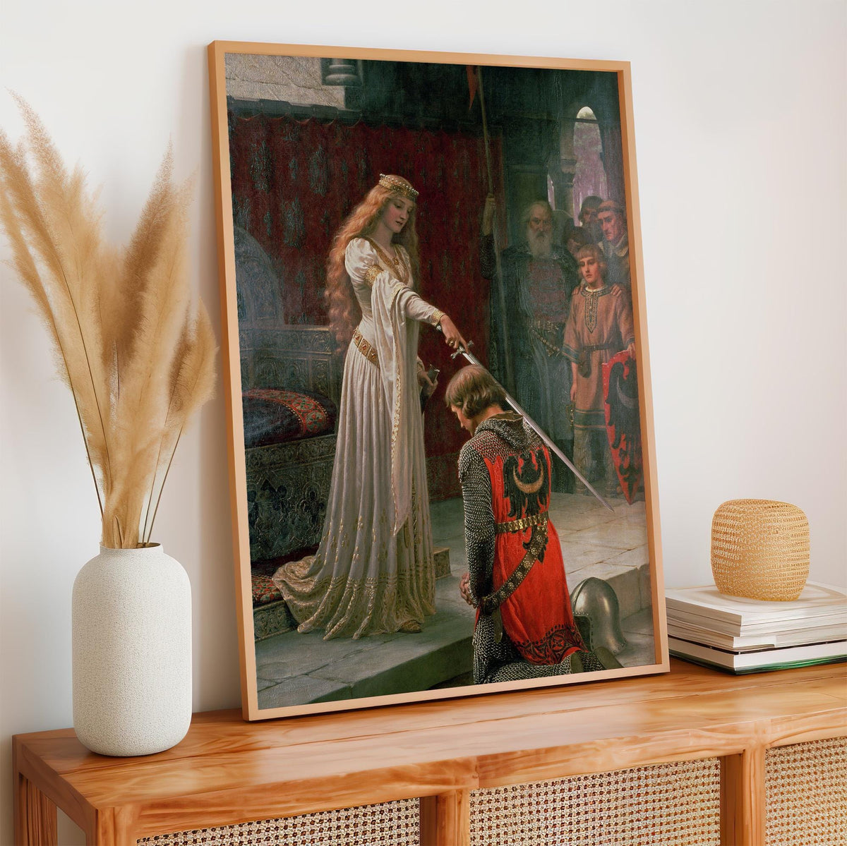 Edmund Blair Leighton, The Accolade - 1901 Medieval Knight Print, Pre-Raphaelite Wall Art, Chivalry Poster, Vintage Deco