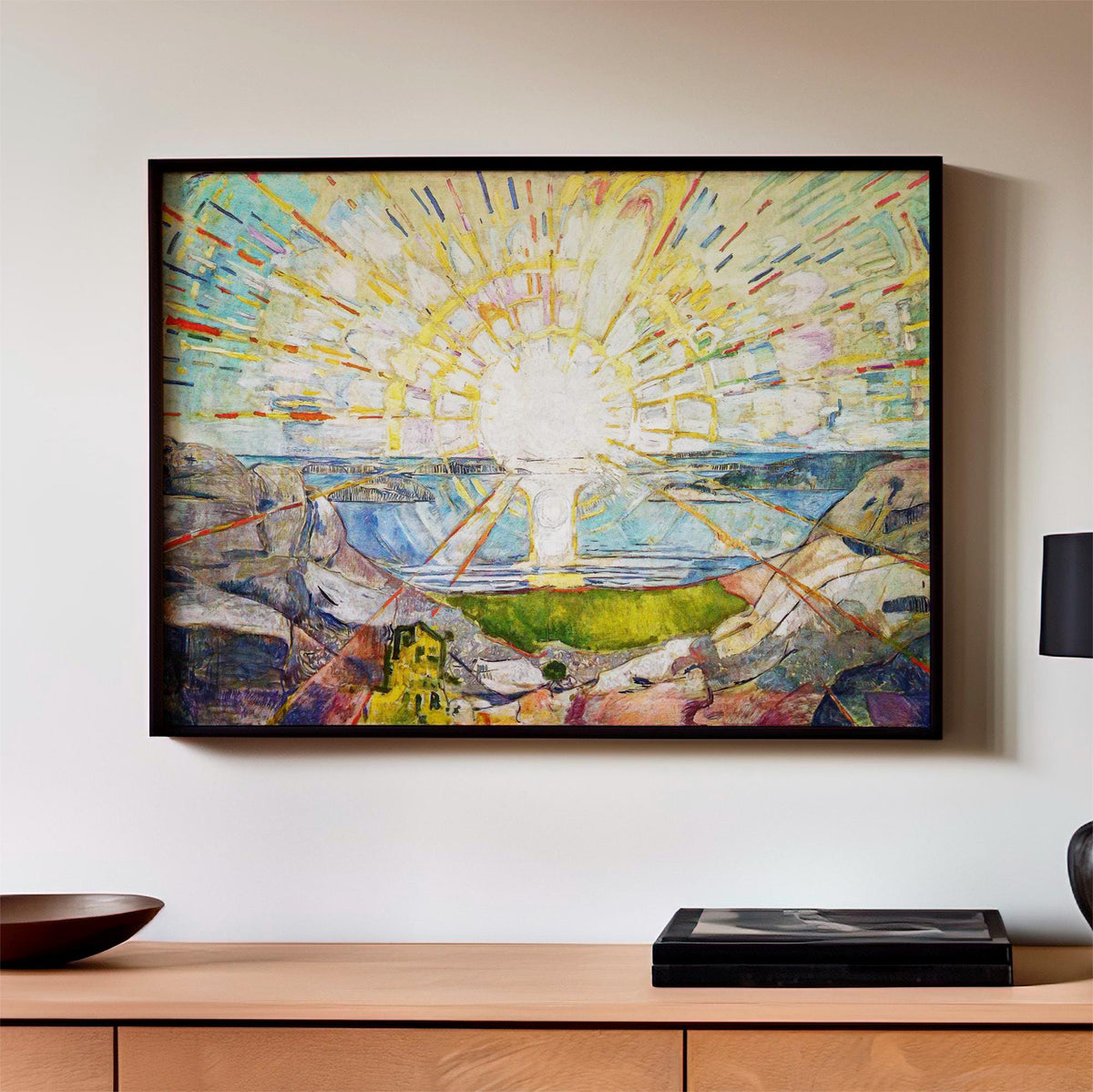 Edvard Munch, The Sun - Monumental 1911 Landscape Print, Modern Expressionist Wall Art, Radiant Sunrise Poster, Large Ca