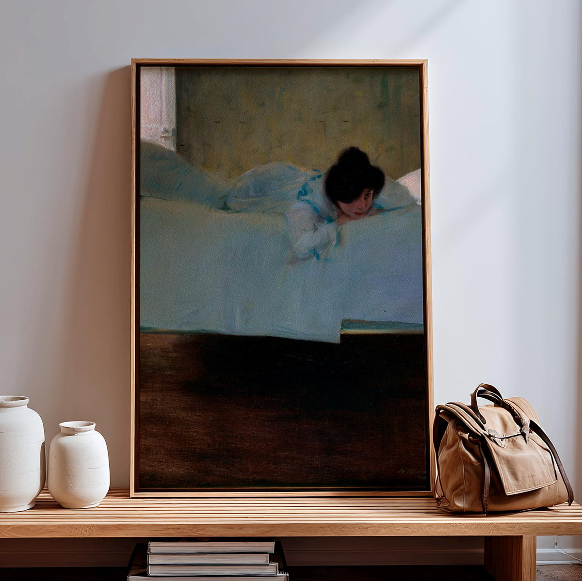Ramón Casas, Laziness - 1898 Modernist Interior Print, Reclining Woman Wall Art, Catalan Art Nouveau Poster, Quiet Bedro