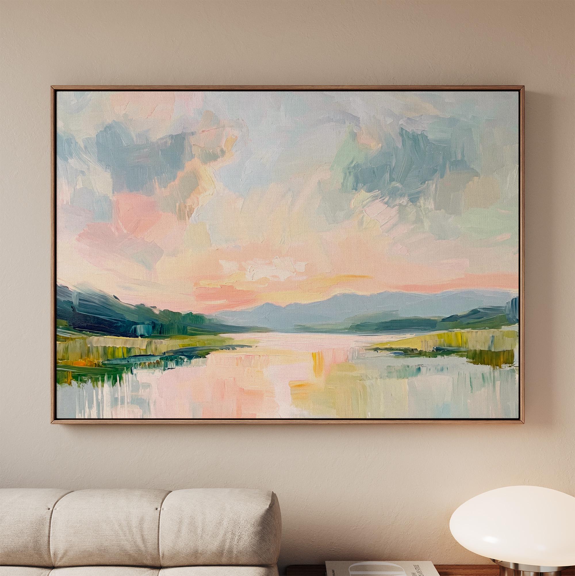 Fine Art Print Lowcountry Marsh Painting, Coastal Landscape Wall Decor, Soft Pastel Sky and Marsh Scene for Grandmillenn