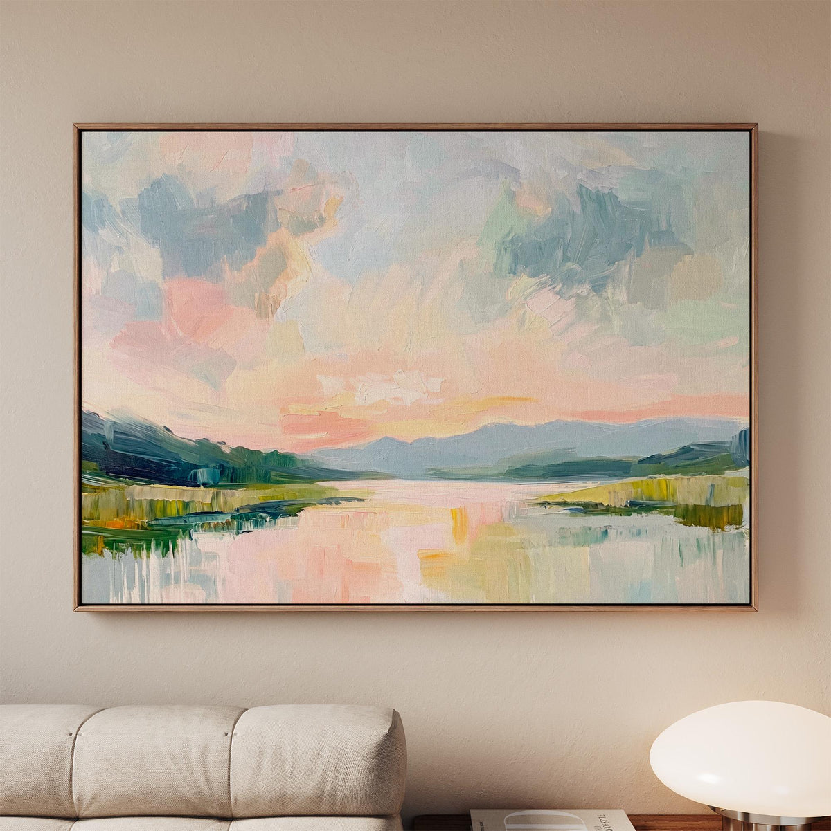 Fine Art Print Lowcountry Marsh Painting, Coastal Landscape Wall Decor, Soft Pastel Sky and Marsh Scene for Grandmillenn
