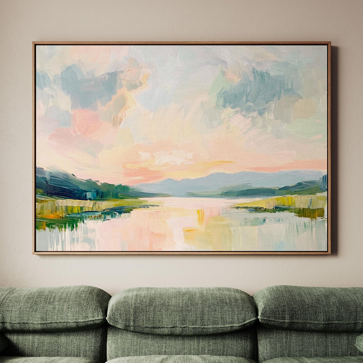 Fine Art Print Lowcountry Marsh Painting, Coastal Landscape Wall Decor, Soft Pastel Sky and Marsh Scene for Grandmillenn