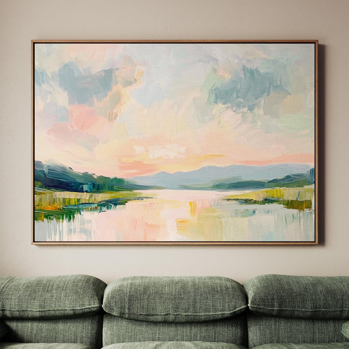 Fine Art Print Lowcountry Marsh Painting, Coastal Landscape Wall Decor, Soft Pastel Sky and Marsh Scene for Grandmillenn