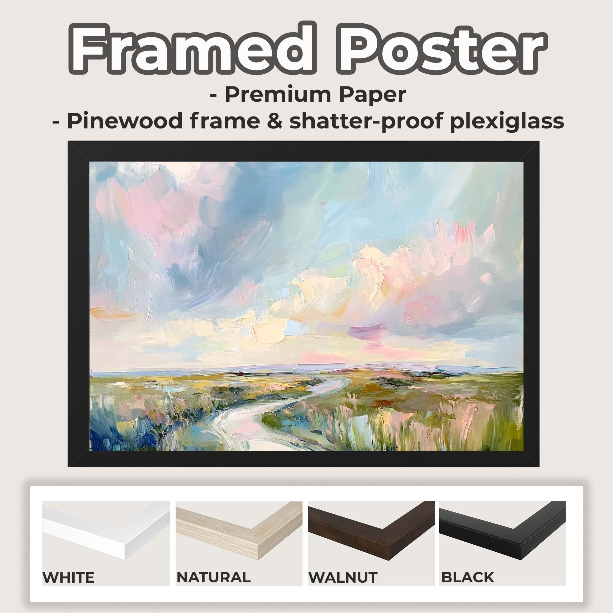 Art Lowcountry Painting Print, Marsh and Sky Landscape Decor, Coastal Grandmother Wall Art with Rich Brushstrokes and Pa