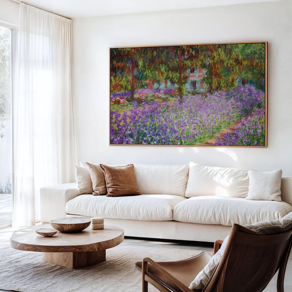 Claude Monet, The Artist’s Garden at Giverny - 1900 Impressionist Garden Print, Iris Wall Art, French Floral Poster, Ser
