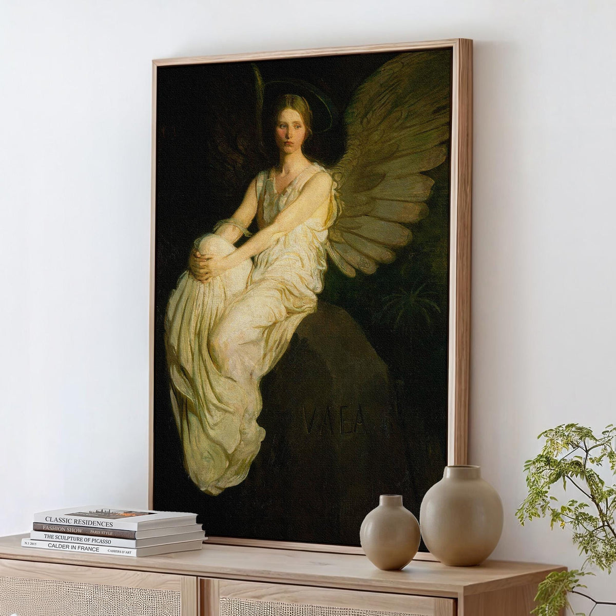 Abbott Handerson Thayer, Stevenson Memorial - 1903 Angel Memorial Print, Robert Louis Stevenson Tribute, Symbolist Wall