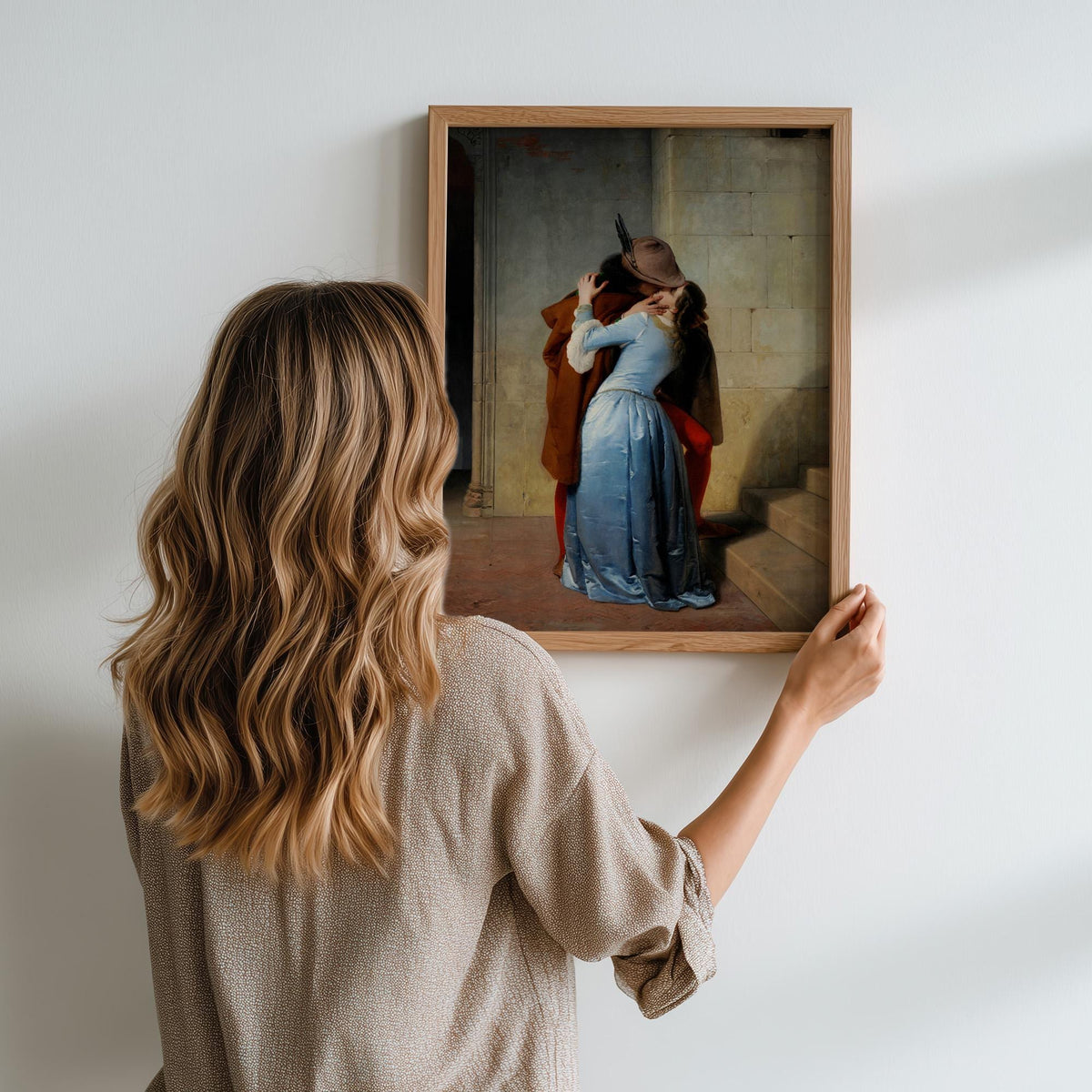 Francesco Hayez, Il bacio - 1859 Italian Romantic Print, The Kiss Wall Art, Medieval Lovers Poster, Risorgimento Decor