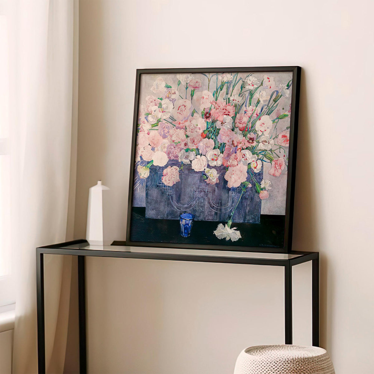 Margaret Macdonald Mackintosh, Pinks - Art Nouveau Floral Print, Glasgow Style Decorative Panel, Pink Rose Wall Art,Symb