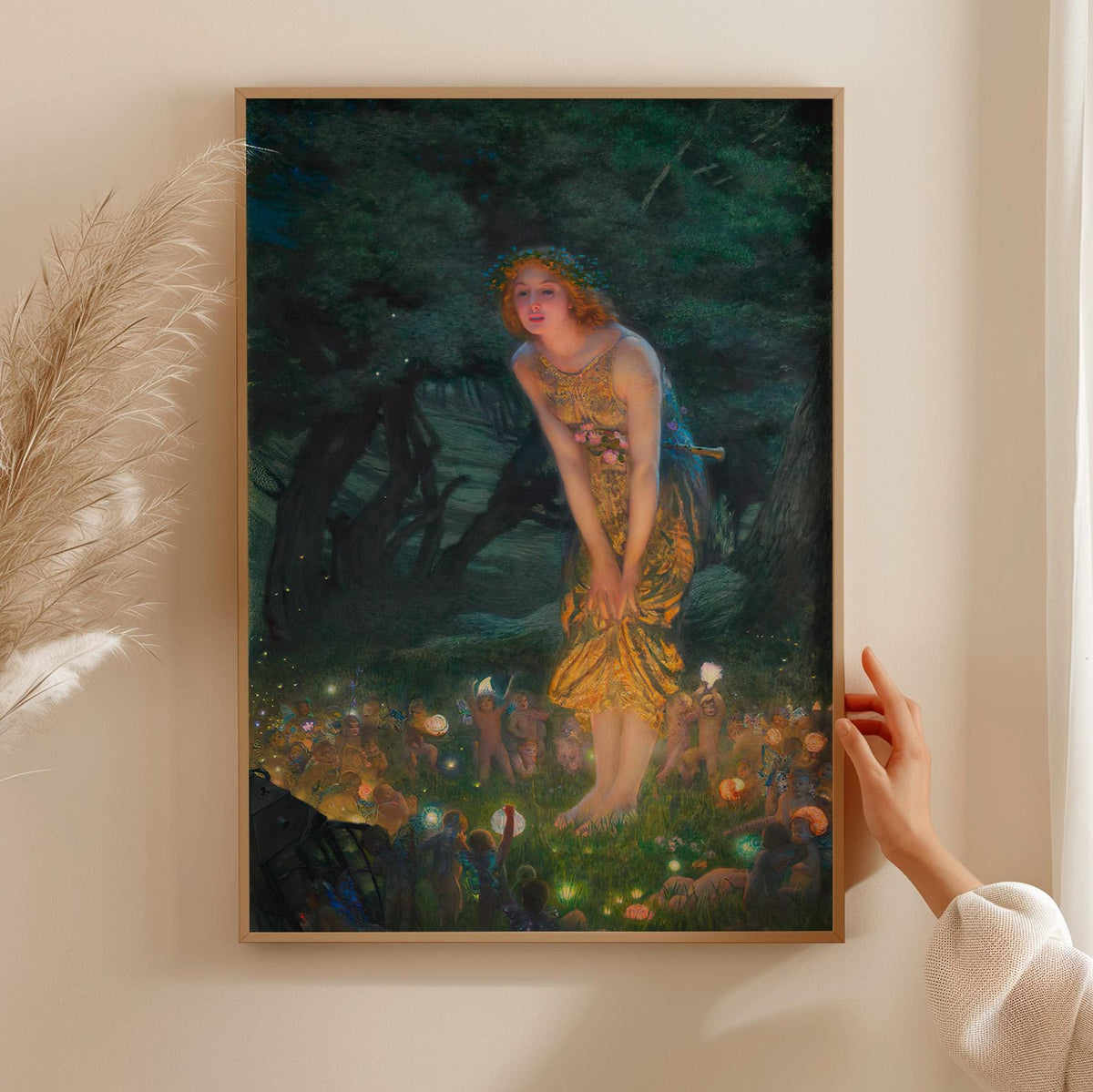 Edward Robert Hughes, Midsummer Eve - 1908 Fairy Print, Victorian Fantasy Wall Art, Woodland Night Scene, Pre-Raphaelite