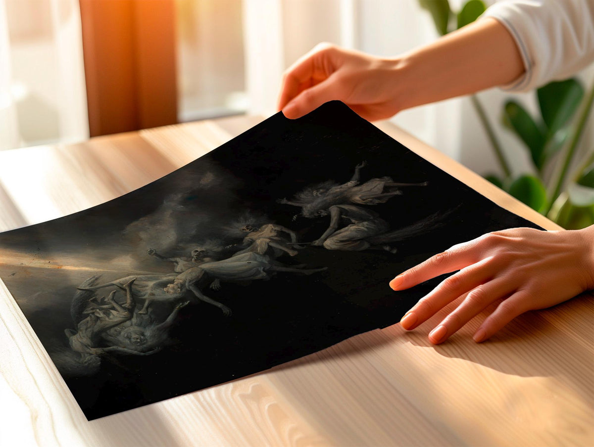 William Holbrook Beard, Lightning Struck a Flock of Witches - Gothic Occult Print, Vintage Witch Art, Dark Fantasy Wall