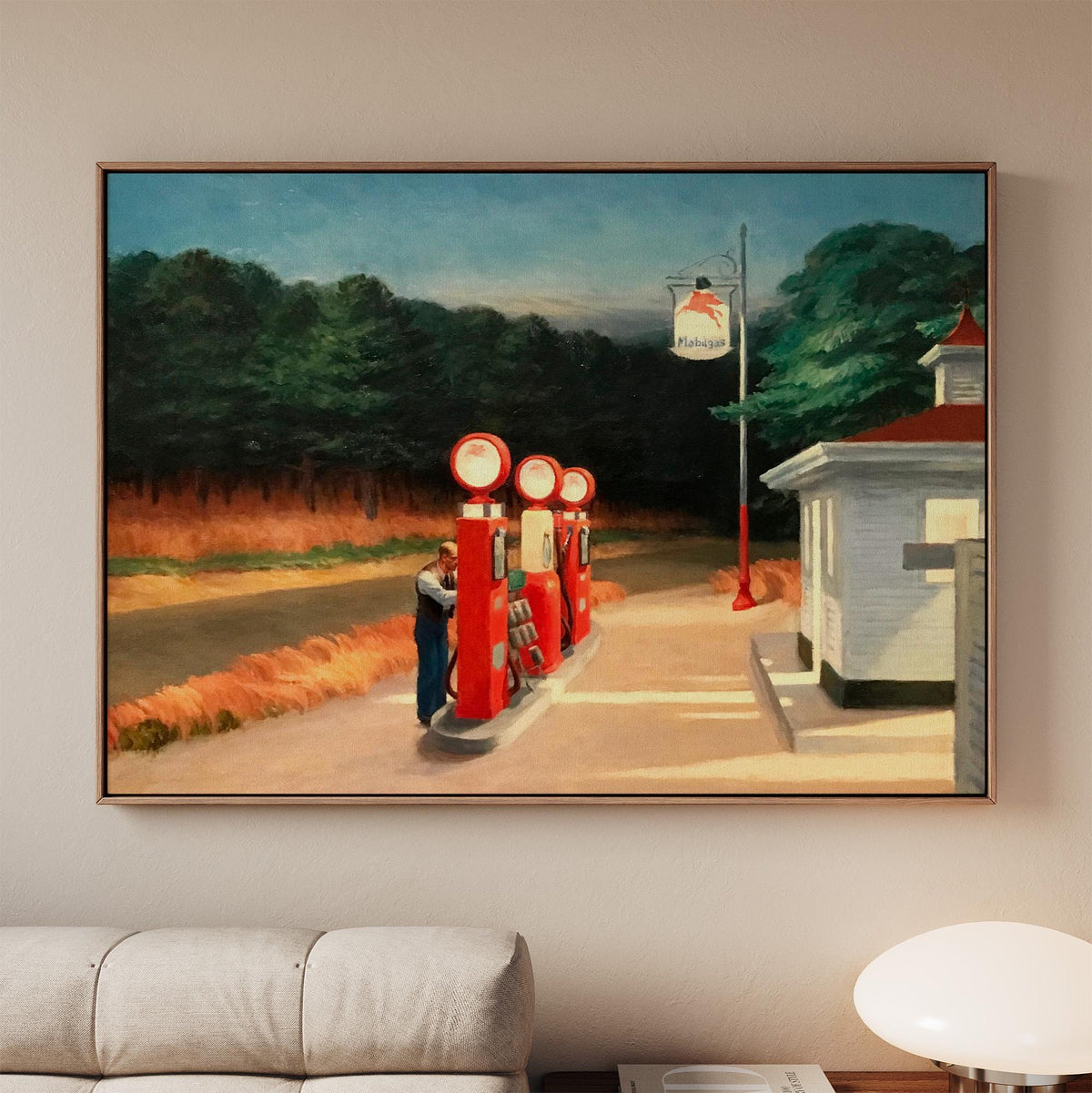 Edward Hopper, Gas - 1940 American Realist Print, Gas Station Wall Art, Twilight Roadside Decor