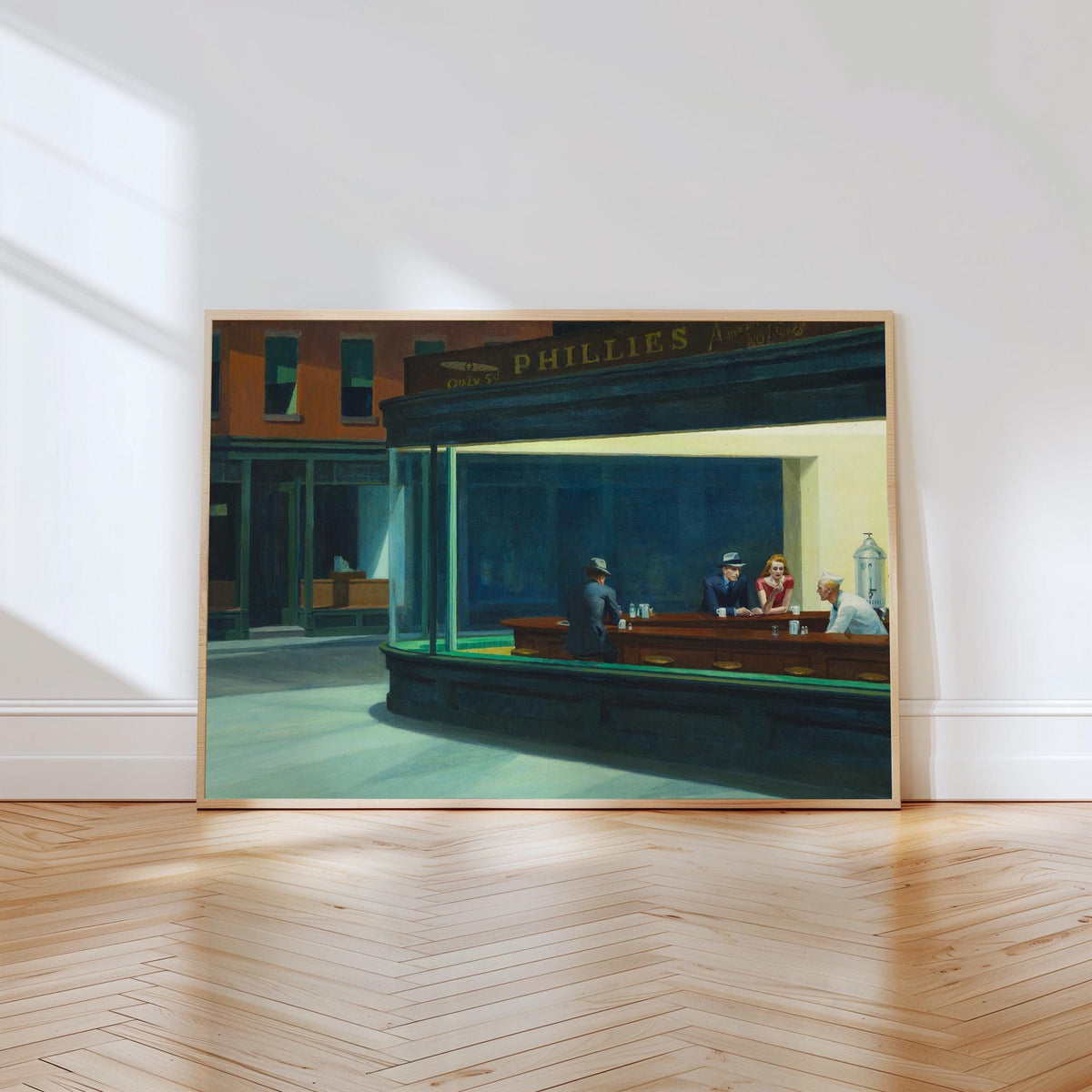 Edward Hopper, Nighthawks - Iconic wall art, Famous Painting, Large Sizes canvas print, American Realist Poster urban is