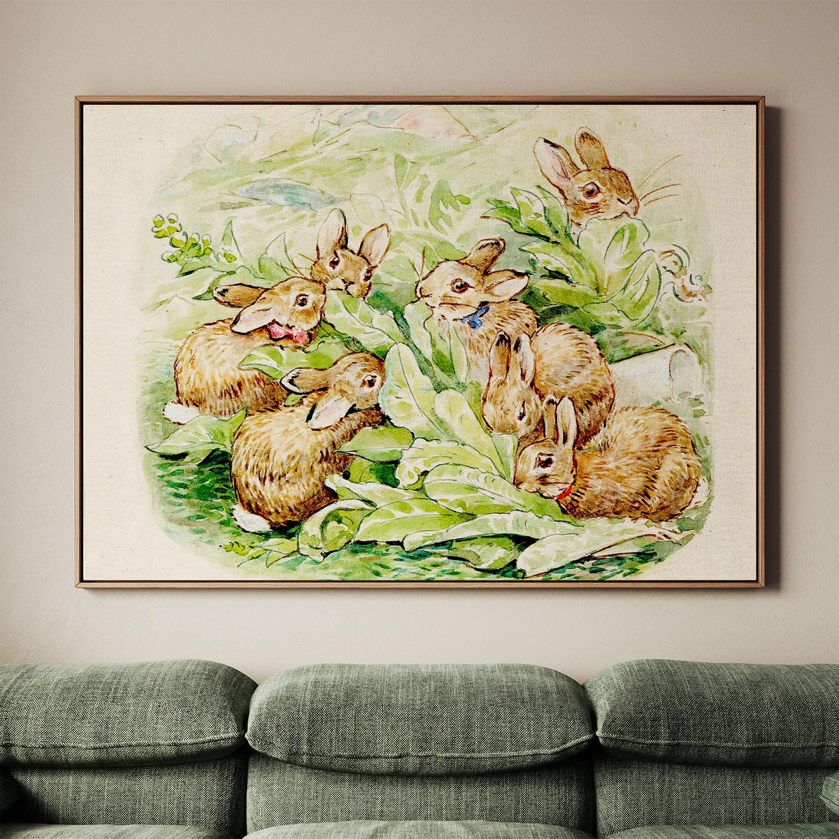 Beatrix Potter, The Tale of the Flopsy Bunnies - 1909 Classic Children’s Book, Vintage Rabbit Story, Beatrix Potter Wall