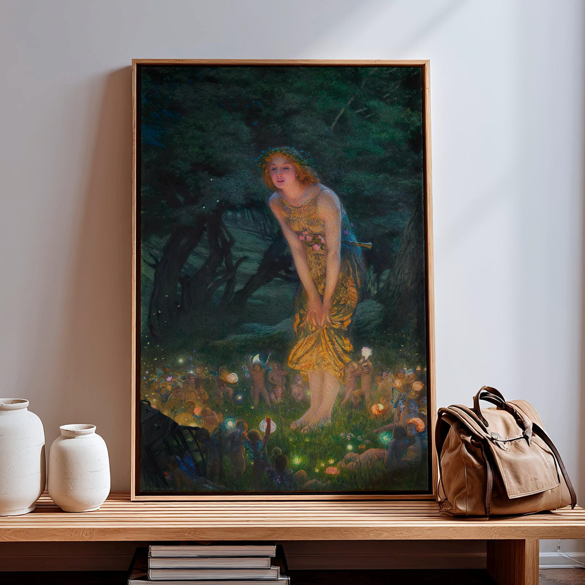 Edward Robert Hughes, Midsummer Eve - 1908 Fairy Print, Victorian Fantasy Wall Art, Woodland Night Scene, Pre-Raphaelite