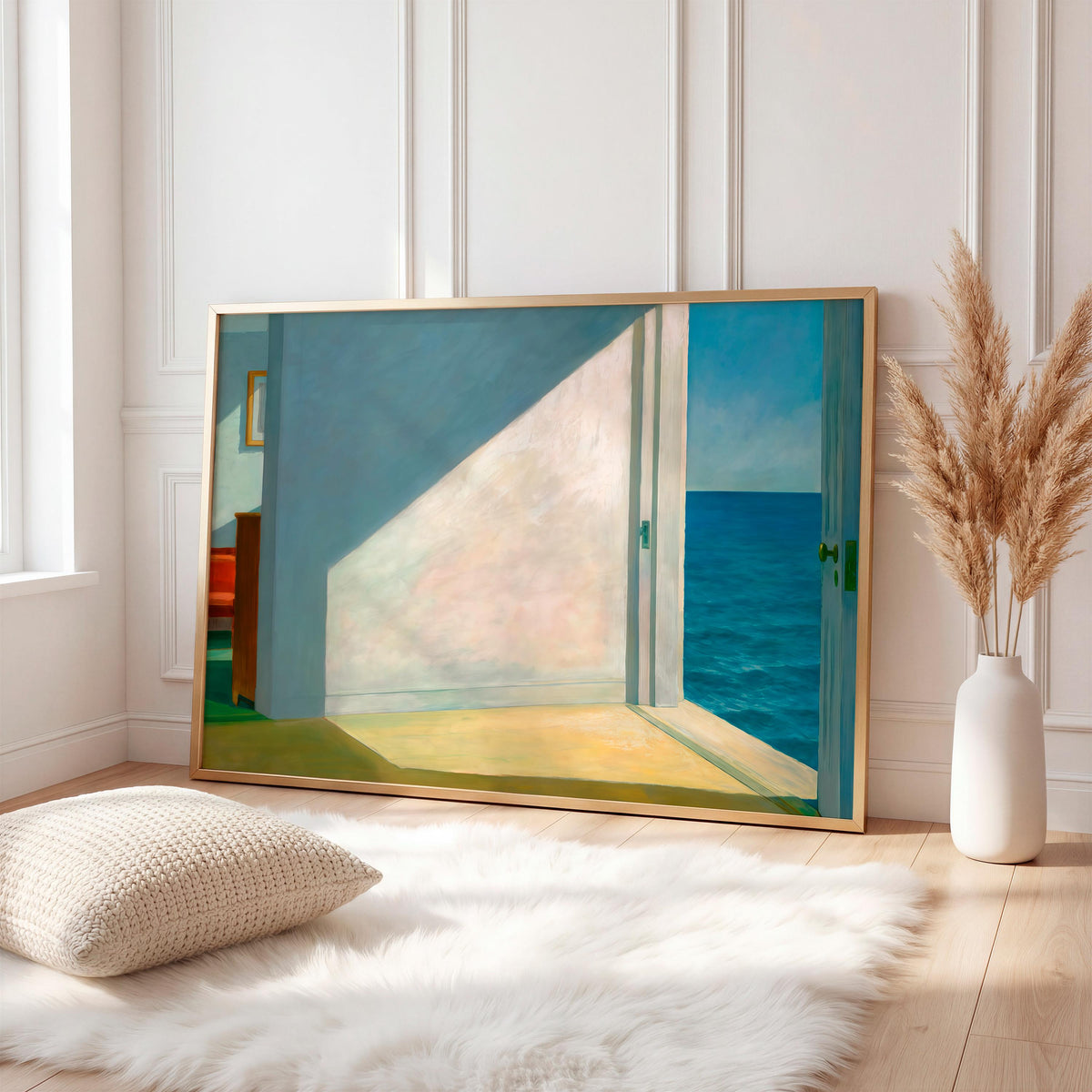 Edward Hopper, Rooms by the Sea (1951) - Wall Art for Living Room, Large Horizontal Canvas Framed Art