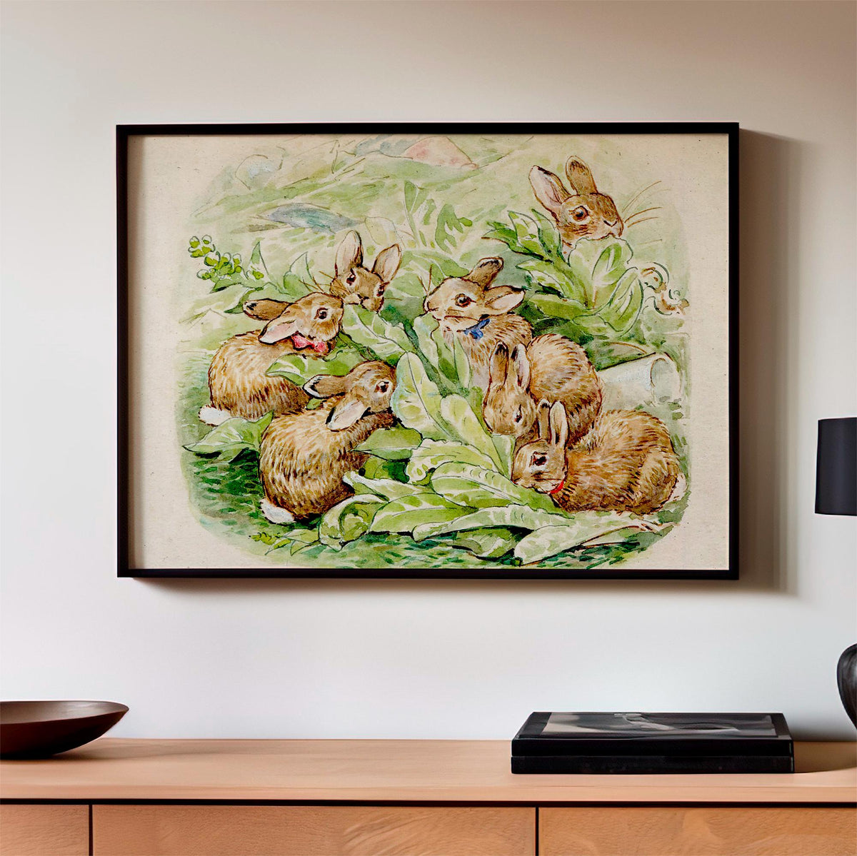 Beatrix Potter, The Tale of the Flopsy Bunnies - 1909 Classic Children’s Book, Vintage Rabbit Story, Beatrix Potter Wall
