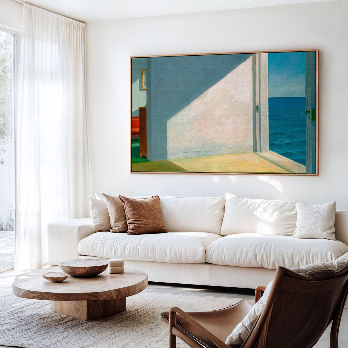 Edward Hopper, Rooms by the Sea (1951) - Wall Art for Living Room, Large Horizontal Canvas Framed Art