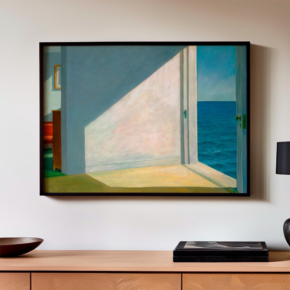 Edward Hopper, Rooms by the Sea (1951) - Wall Art for Living Room, Large Horizontal Canvas Framed Art