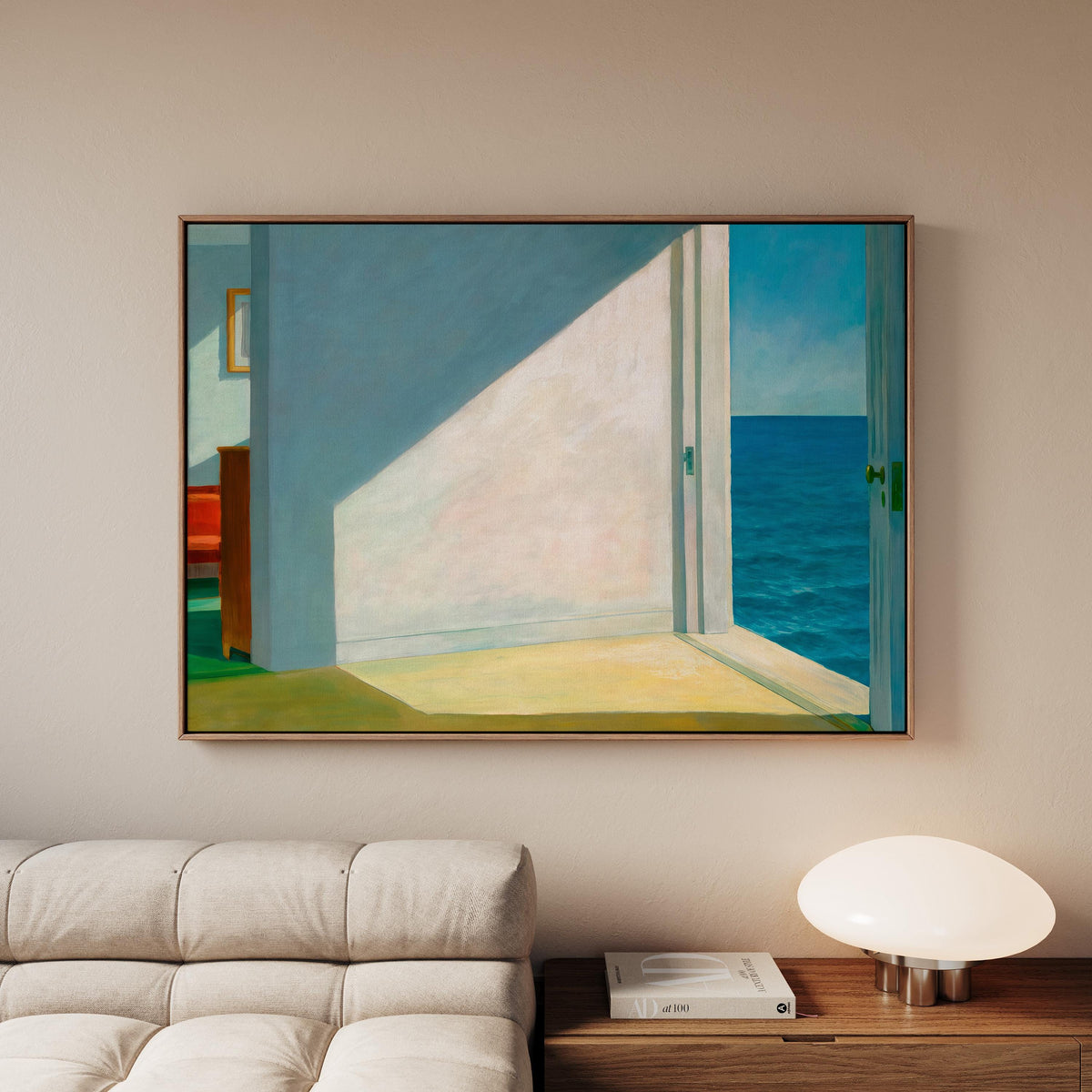 Edward Hopper, Rooms by the Sea (1951) - Wall Art for Living Room, Large Horizontal Canvas Framed Art