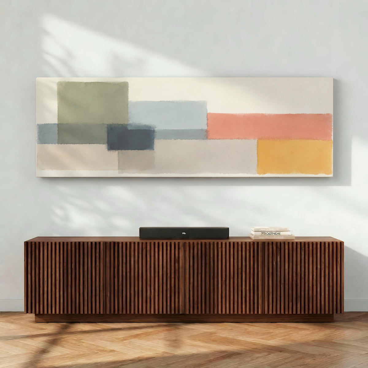 Mark Rothko Style Wall Art, Large Horizontal Framed Canvas Print for Entryway, Colorful Abstract Decor, ART485