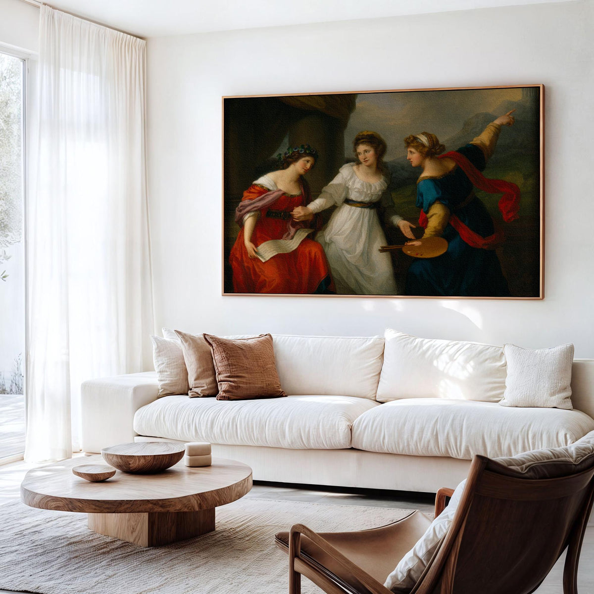 Neoclassical Art, Female Artist Art, Reproduction of Self-Portrait Hesitating Between Music and Painting by Angelica Kau