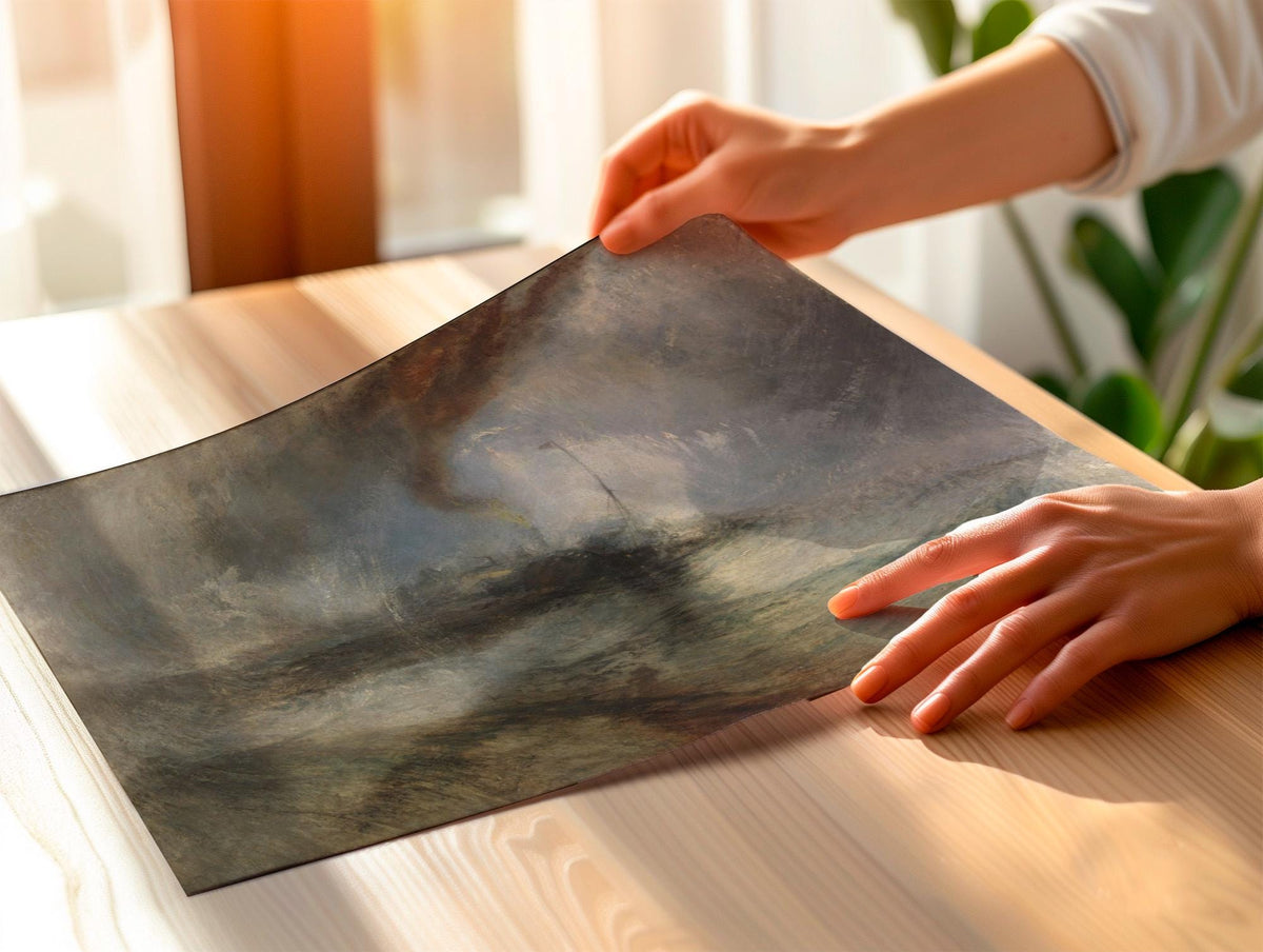 J.M.W. Turner Snow Storm - Steam-Boat off a Harbour's Mouth - Abstract Seascape Art - Framed Canvas Print - Nautical