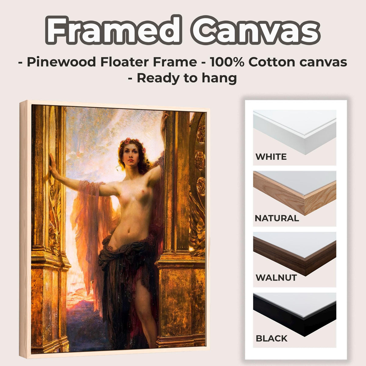 Herbert James Draper - The gates of dawn. Canvas art print, Mystical woman, Giclee canvas, Magic woman art, Poster print
