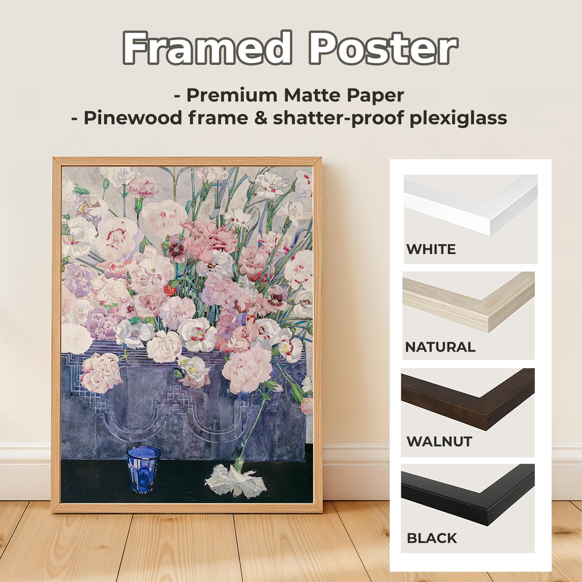 Margaret Macdonald Mackintosh, Pinks - Art Nouveau Floral Print, Glasgow Style Decorative Panel, Pink Rose Wall Art,Symb