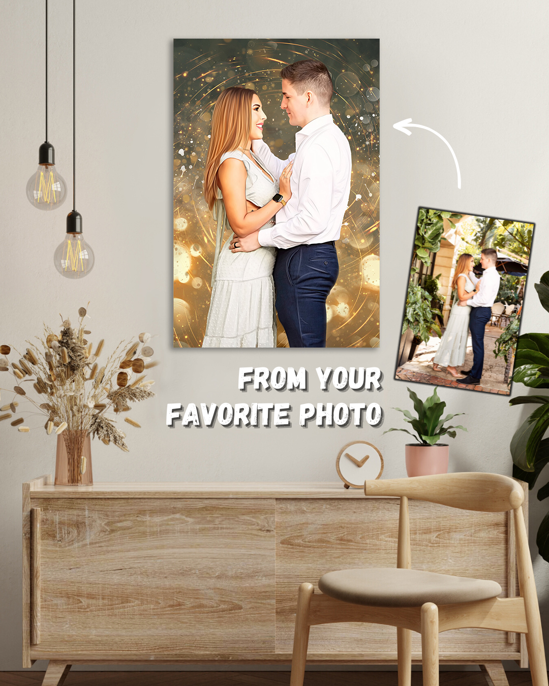 Engagement portrait from photo | Perfect Gift for couple