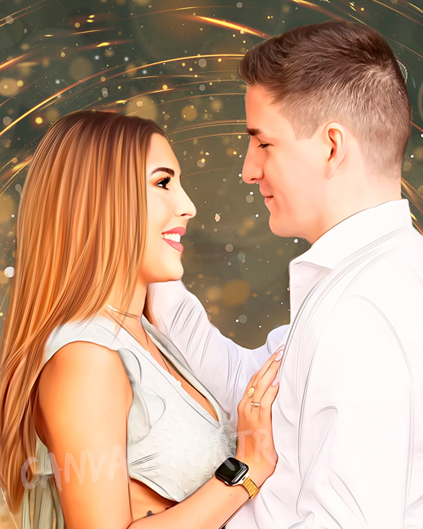 Engagement portrait from photo | Perfect Gift for couple