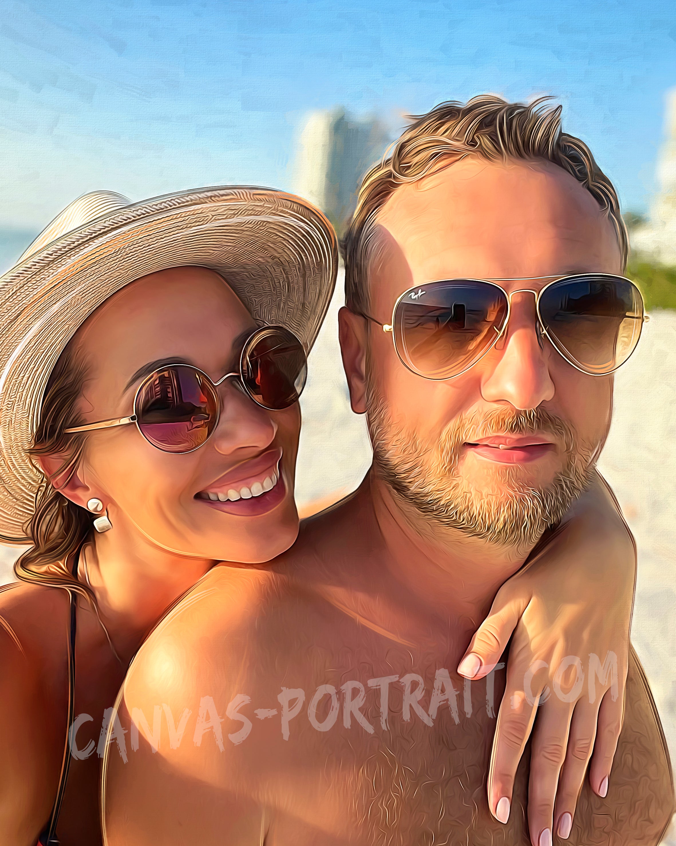 Personalized couple portrait | Original Birthday Gift