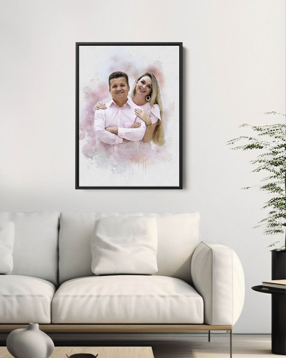 Watercolor couple portrait from photo | Personalized Gift